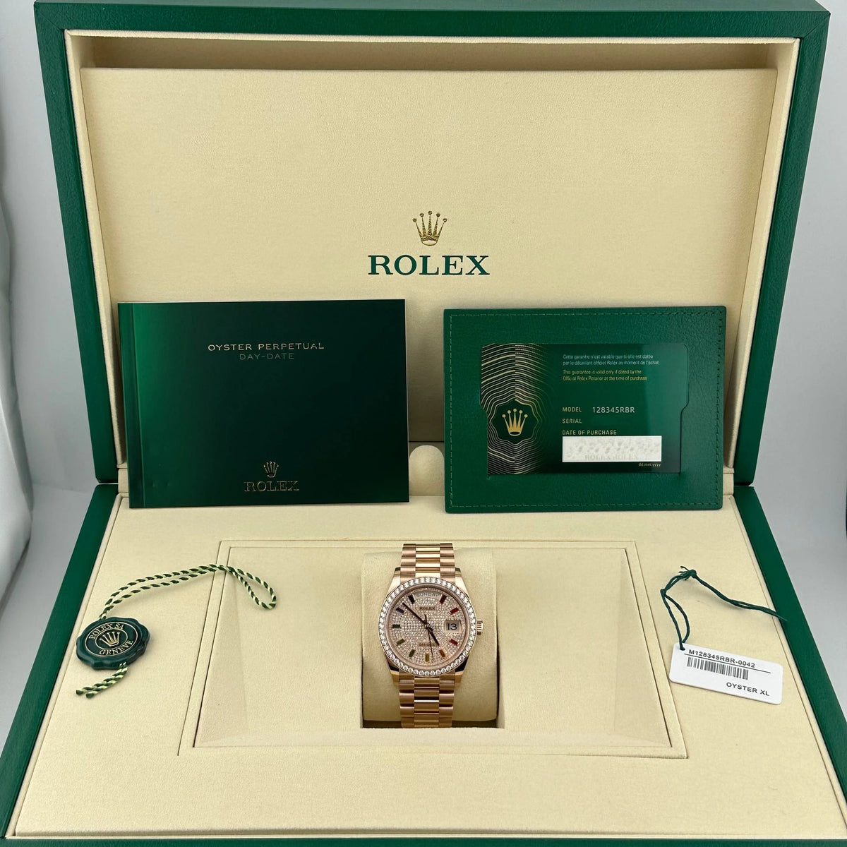 Day-Date  Rose Gold Rainbow Diamond Pave Dial Diamond Bezel (2025) image 1