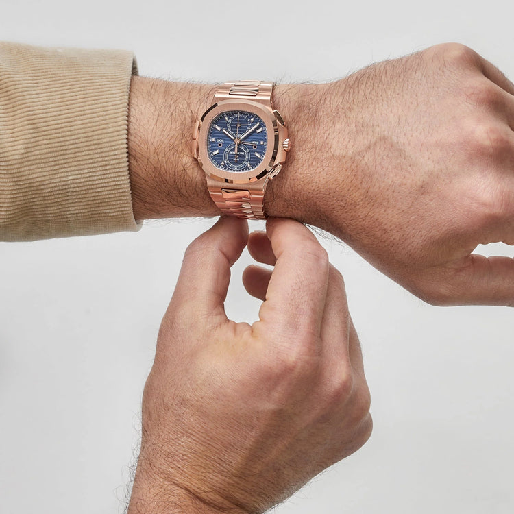 Nautilus Travel Time Flyback Chronograph Rose Gold Blue Dial image 7