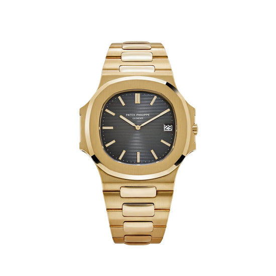 Nautilus Vintage Yellow Gold Black Ribbed Dial image 0