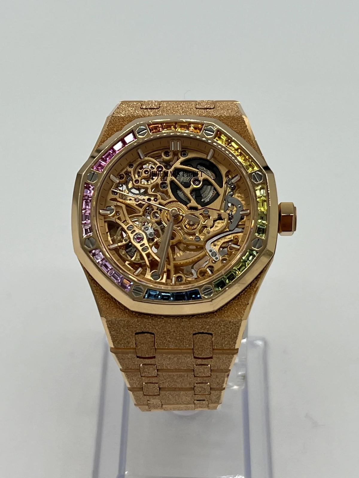 Royal Oak Openworked Frosted Rose Gold Rainbow Bezel image 1