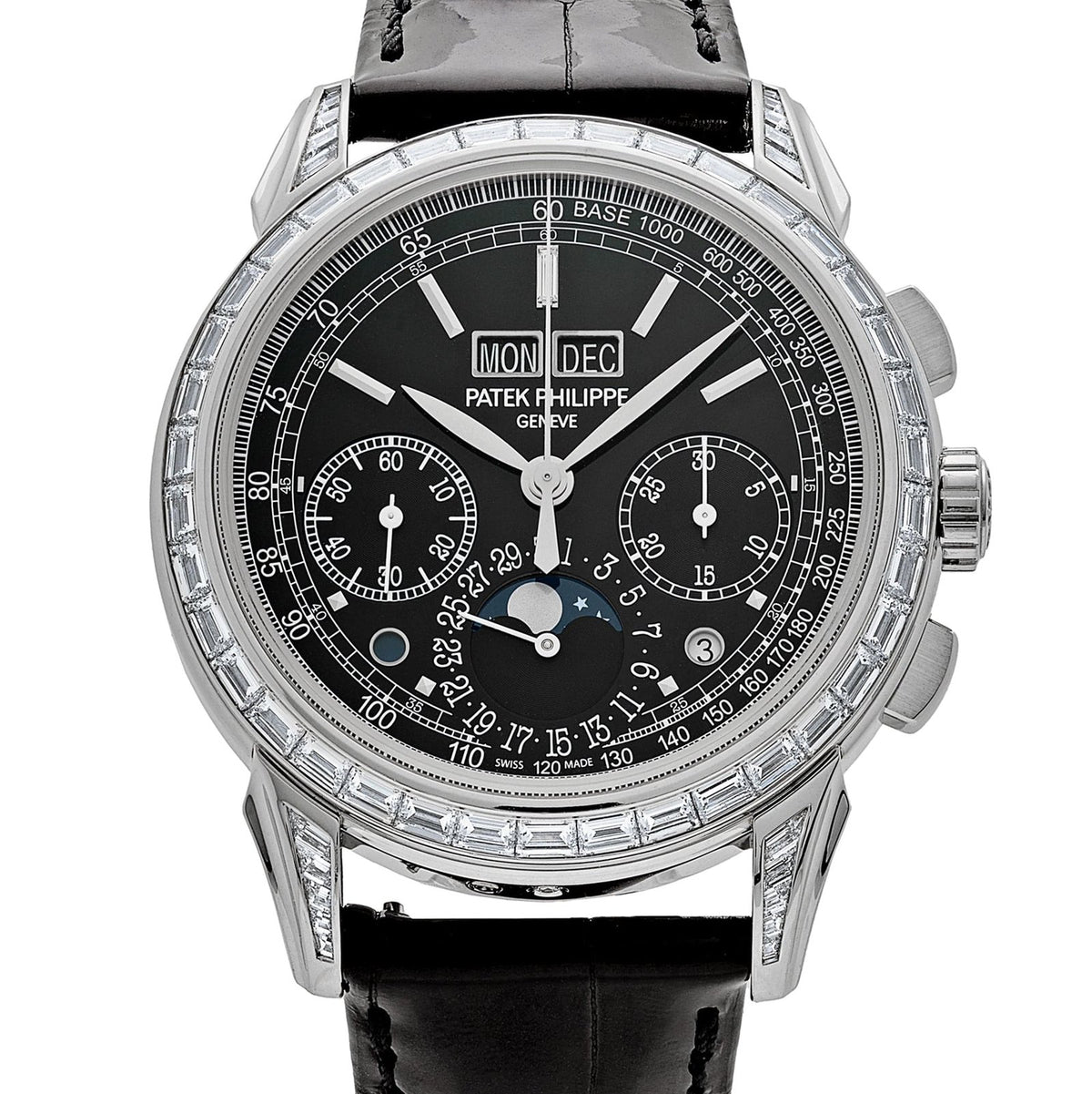 Grand Complications Perpetual Calendar Platinum Black Dial Baguette Bezel image 6