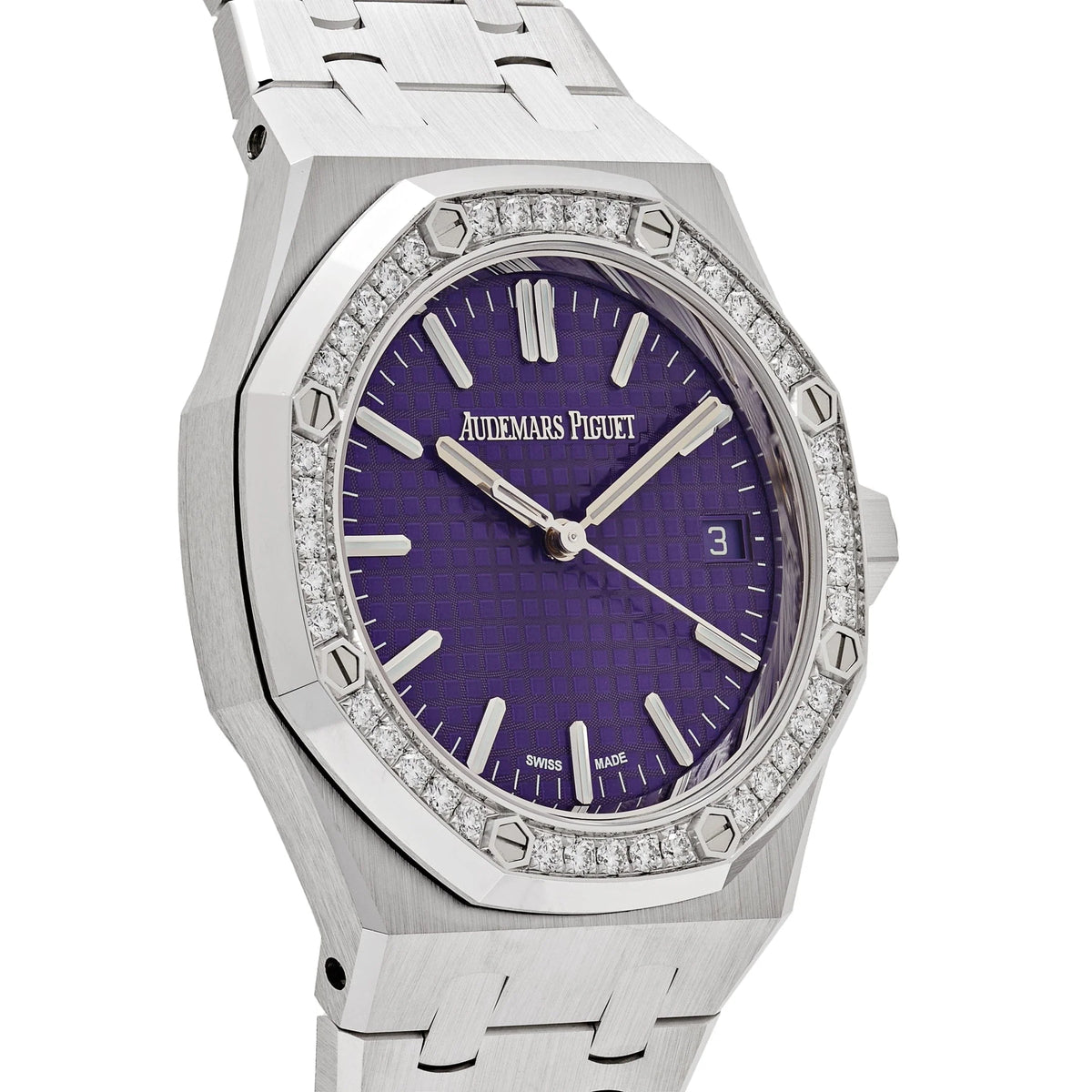 Royal Oak White Gold Purple Dial Diamond Bezel Special Edition image 6