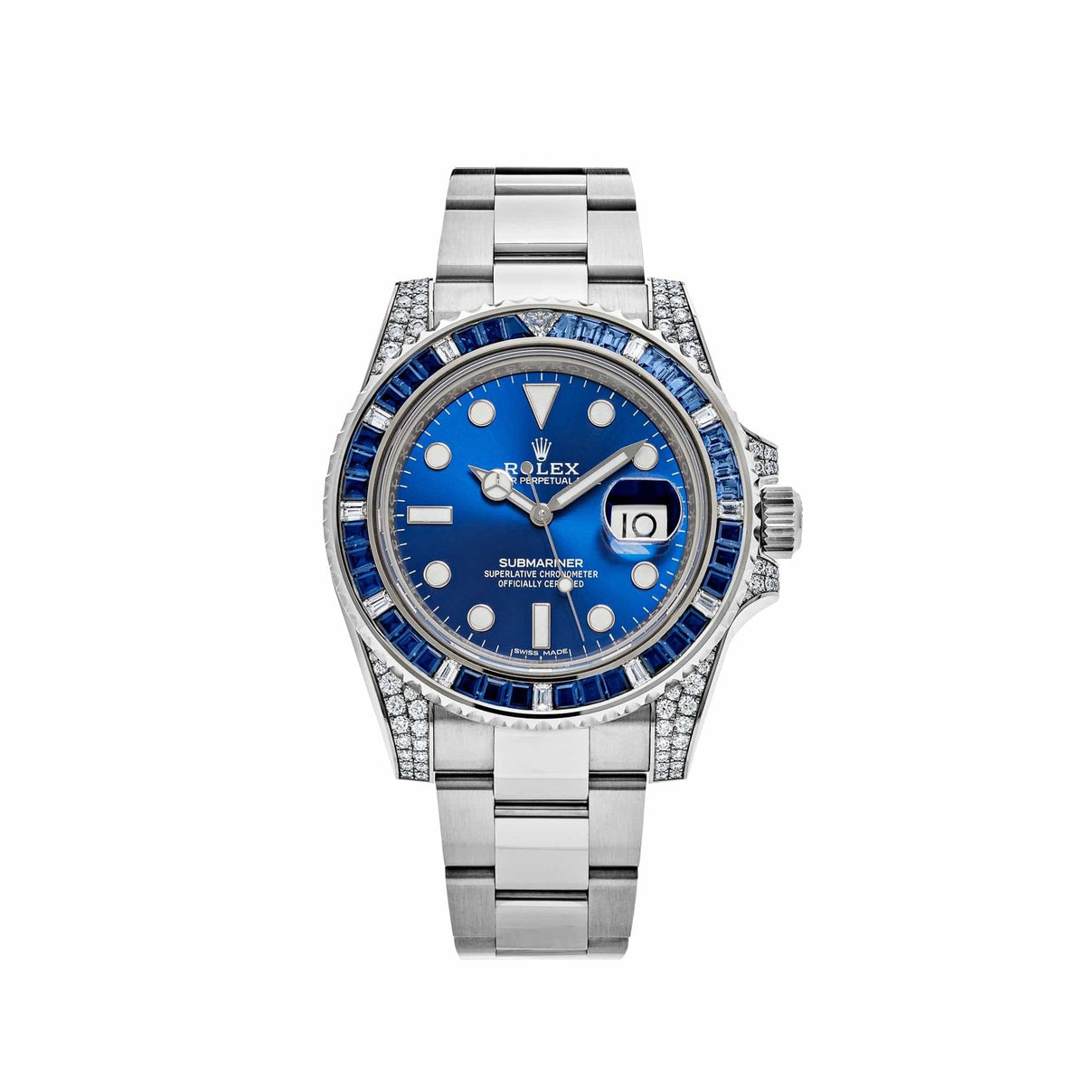 Submariner Date White Gold Blue Dial Sapphire Diamond Bezel (2019) image 0
