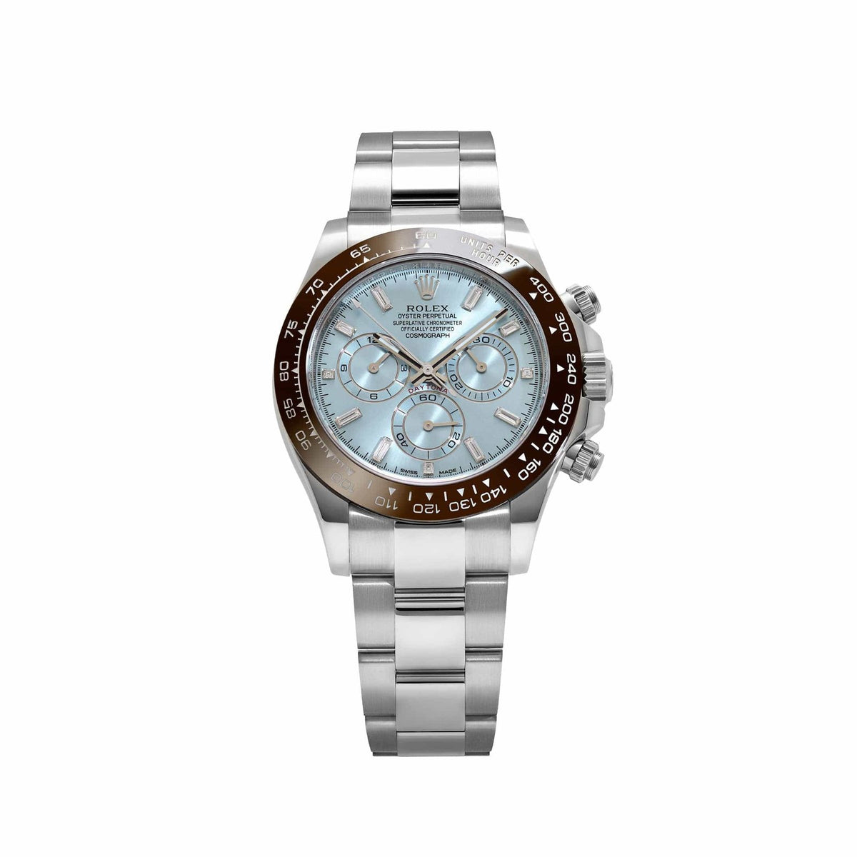 Platinum Ice Blue Baguette Diamond Dial image 0