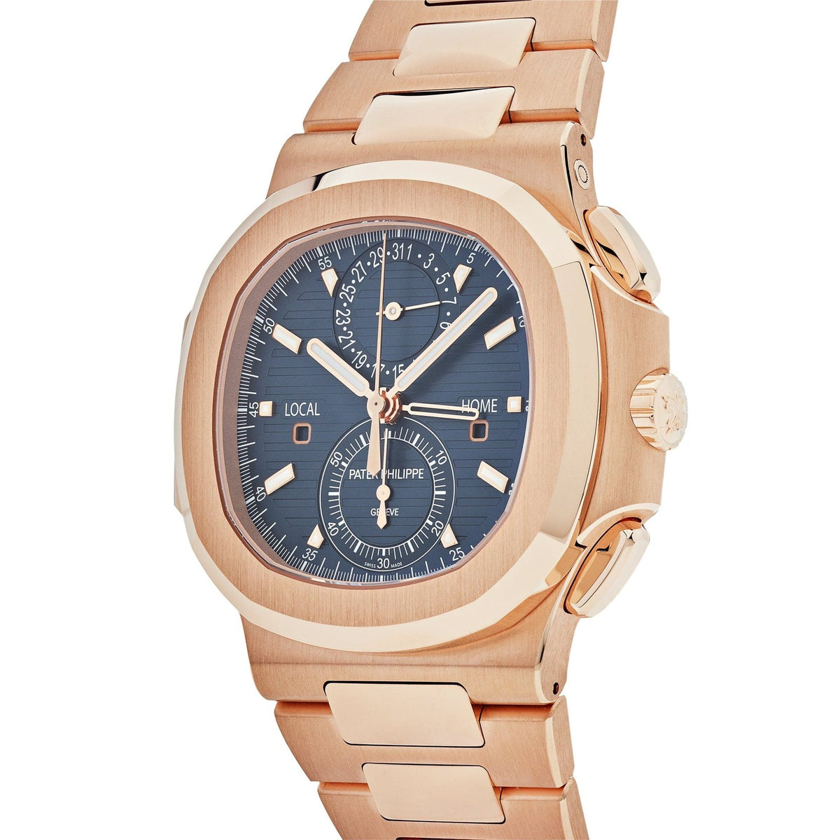 Nautilus Travel Time Flyback Chronograph Rose Gold Blue Dial image 6
