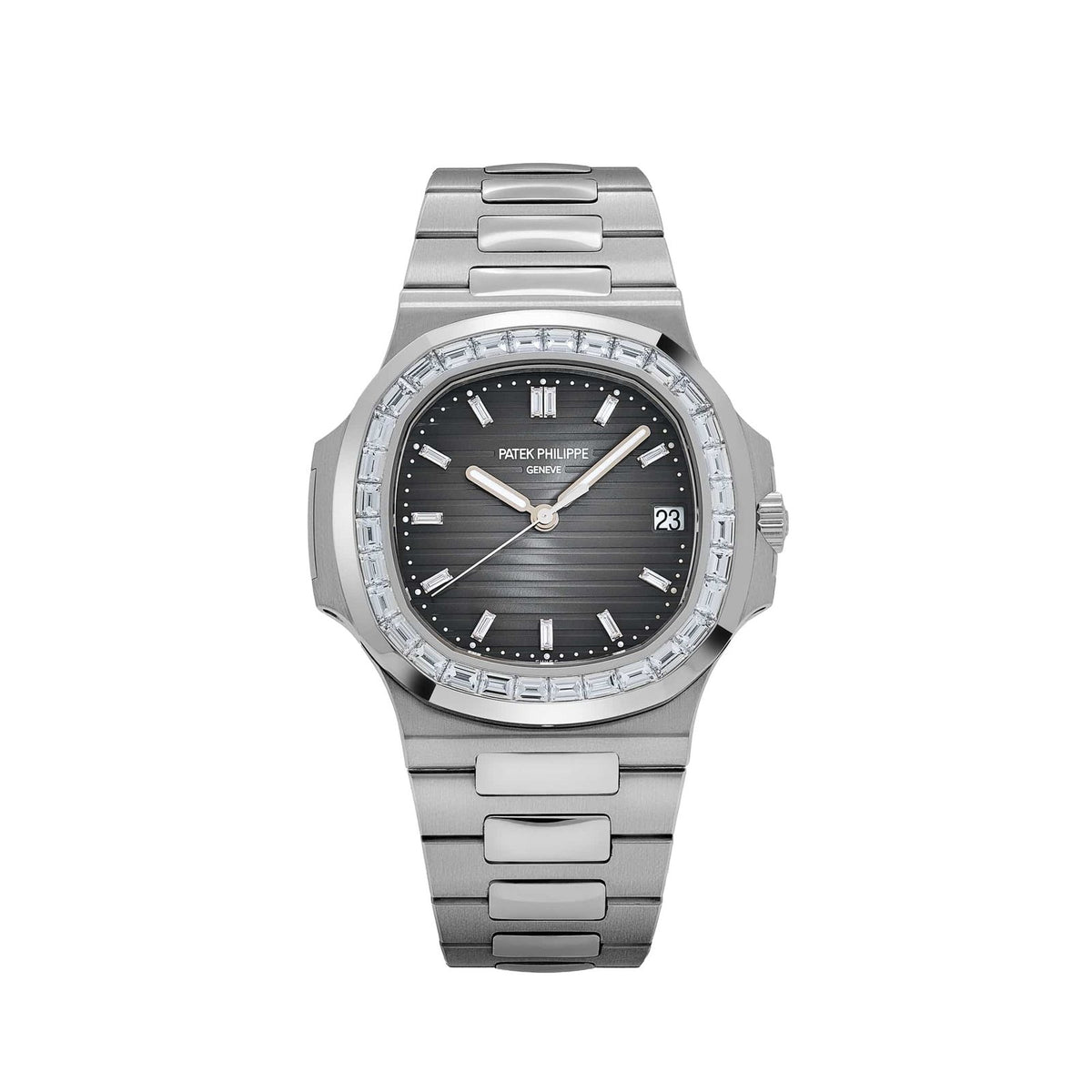 Nautilus Platinum Grey Diamond Baguette Dial Diamond Baguette Bezel image 0