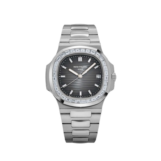 Nautilus Platinum Grey Diamond Baguette Dial Diamond Baguette Bezel image 0