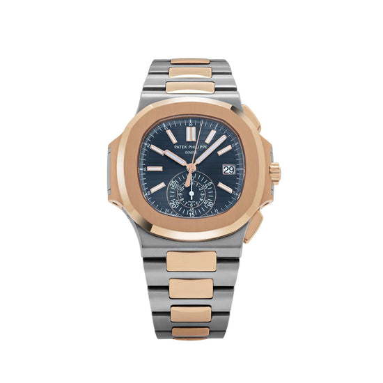 Nautilus Chronograph Stainless Steel Rose Gold Blue Dial (2019) image 0