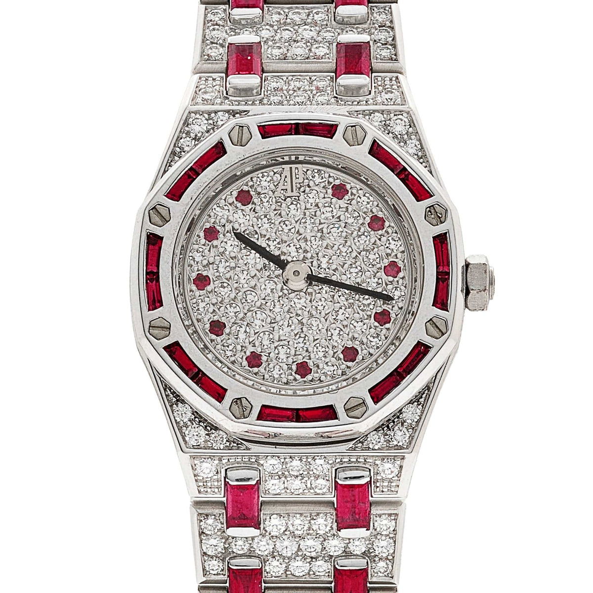 Royal Oak Ladies Vintage White Gold Diamond & Ruby Quartz (1997) image 9