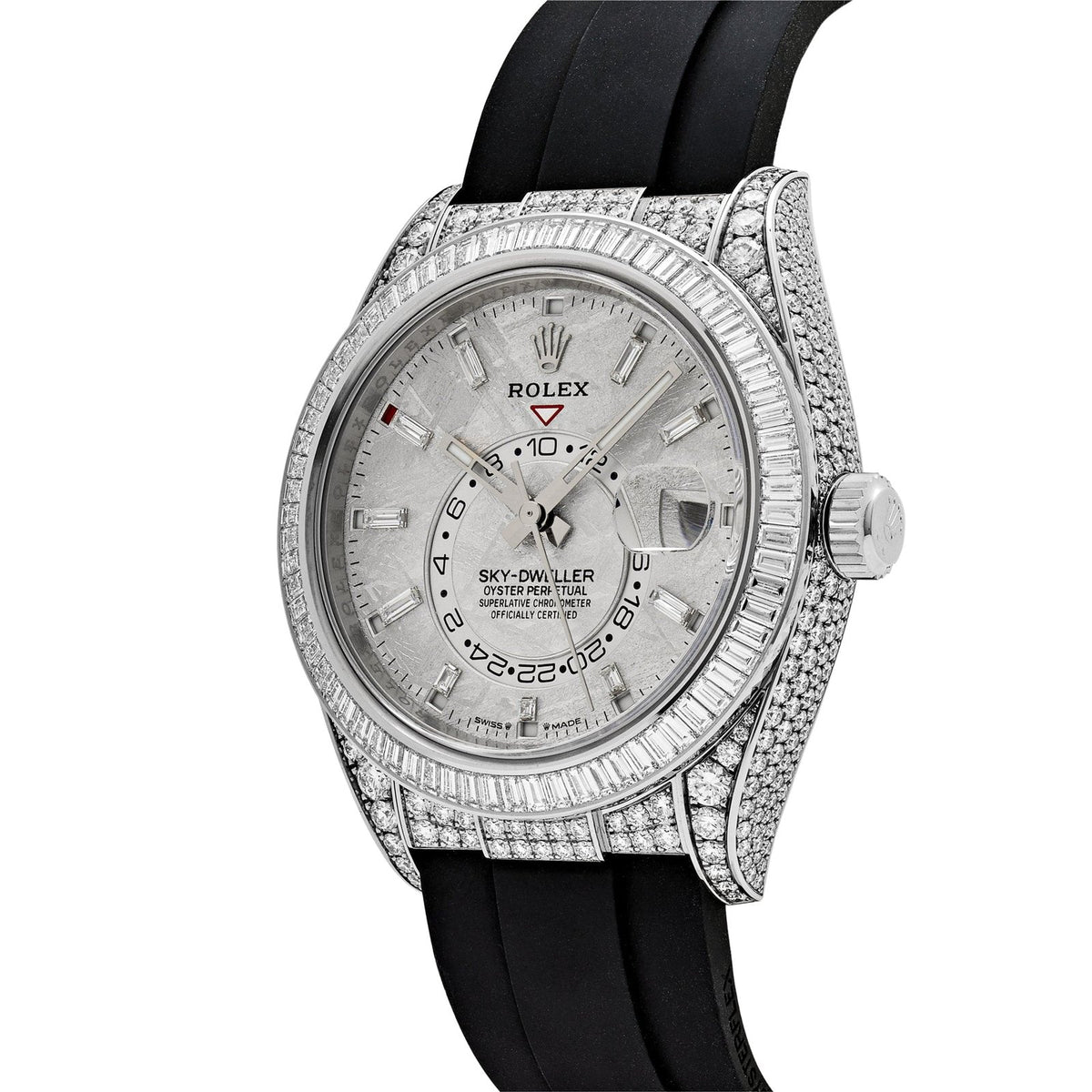 Sky-Dweller White Gold Meteorite Dial Diamond Bezel and Case image 4